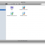 The contents of the pendrive - the Menu smart folder, and the three application folders